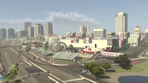 game-ready asset iRacing environment Long Beach Track - backgrounds modeled and textured for iRacing Simulations