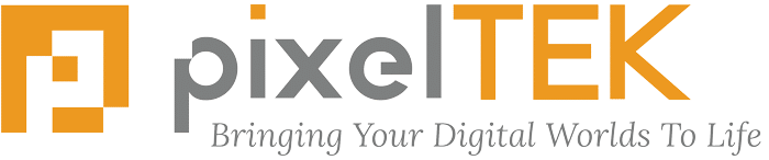 PixelTek logo Bringing your digital worlds to life